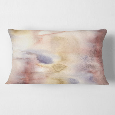 Pastel Abstract With Dark Blue Pink & Yellow Spots - Modern Printed Throw Pillow