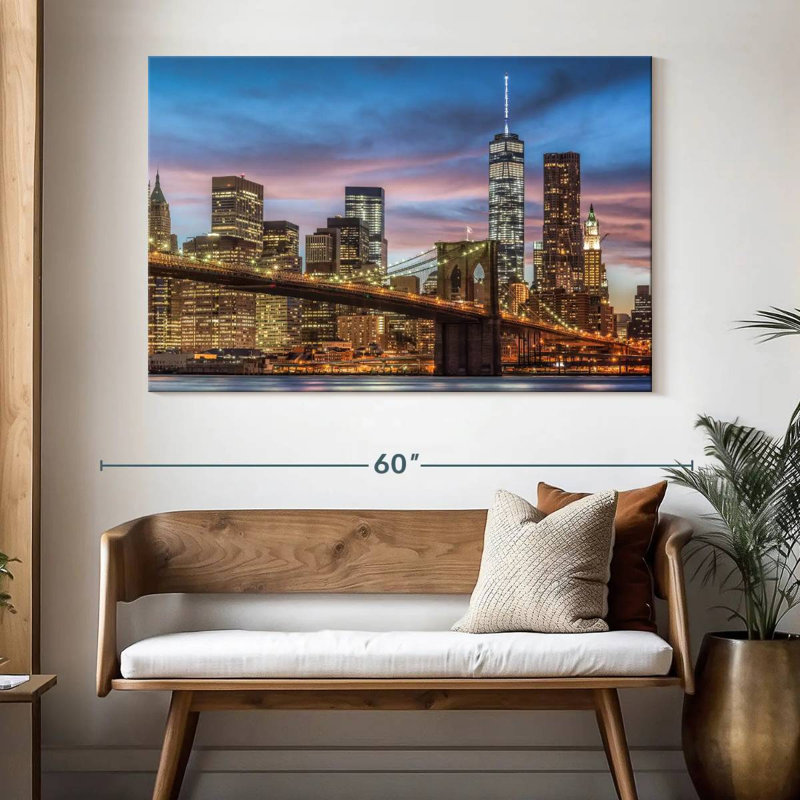 Lilie Brooklyn Bridge Skyline, H 34 po x l 51 po