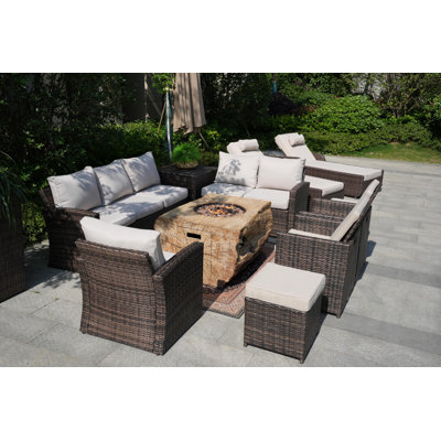 12 - Person Patio Conversation Set with Cushions