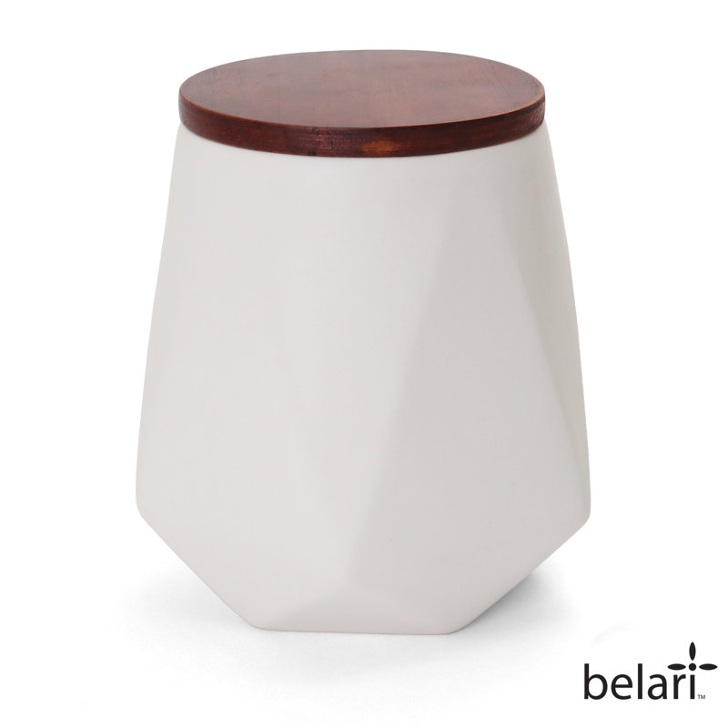 Ceramic / Porcelain Jar, White, 7" H x 6" W x 6" D
