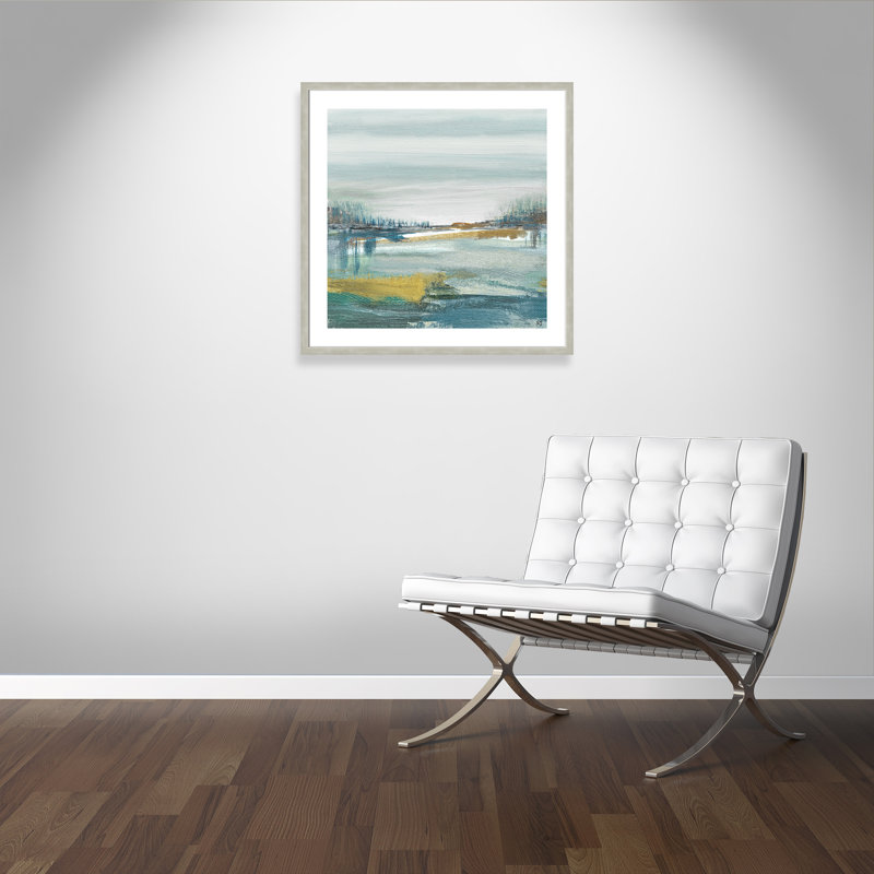 Lewbeach - Peinture encadrée, Argent chaud, H 32,5 po x l 32,5 po x P 1,13 po