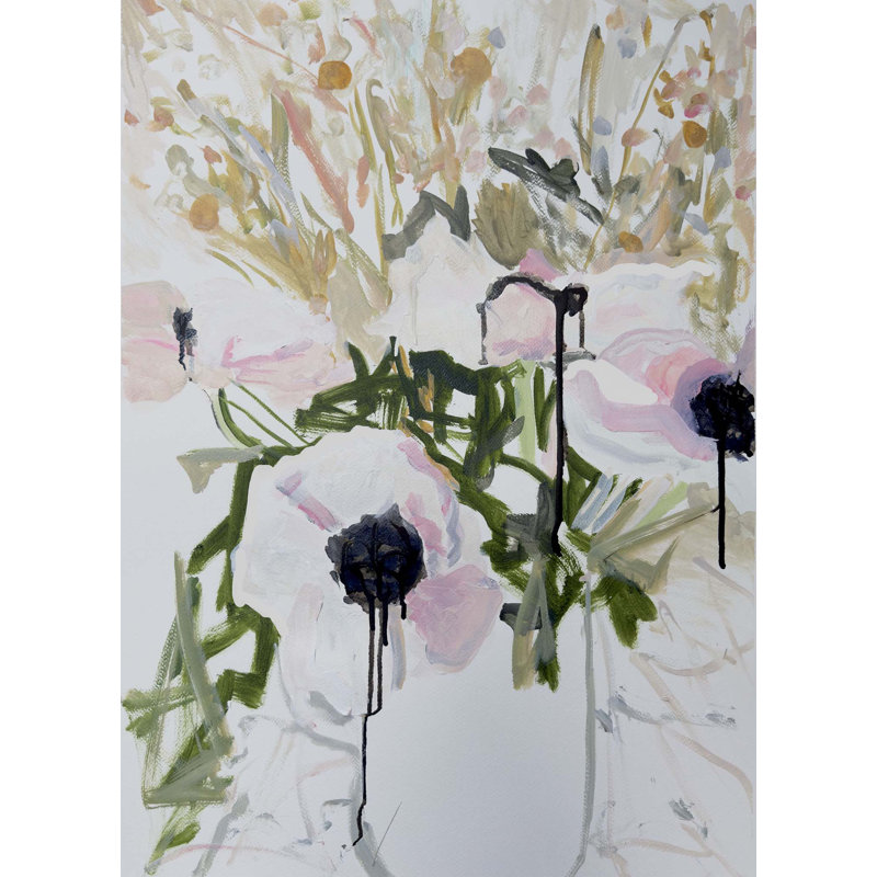 "Anemones In Vase" par Katie Ré Scheidt, H 20 po x l 14 po, Toile tendue