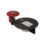 Table basse noire et rouge en bois manufacturé