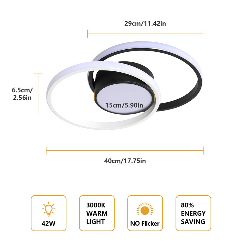 DELIPOP 40CM 3000K Double Round LED Flush Mount