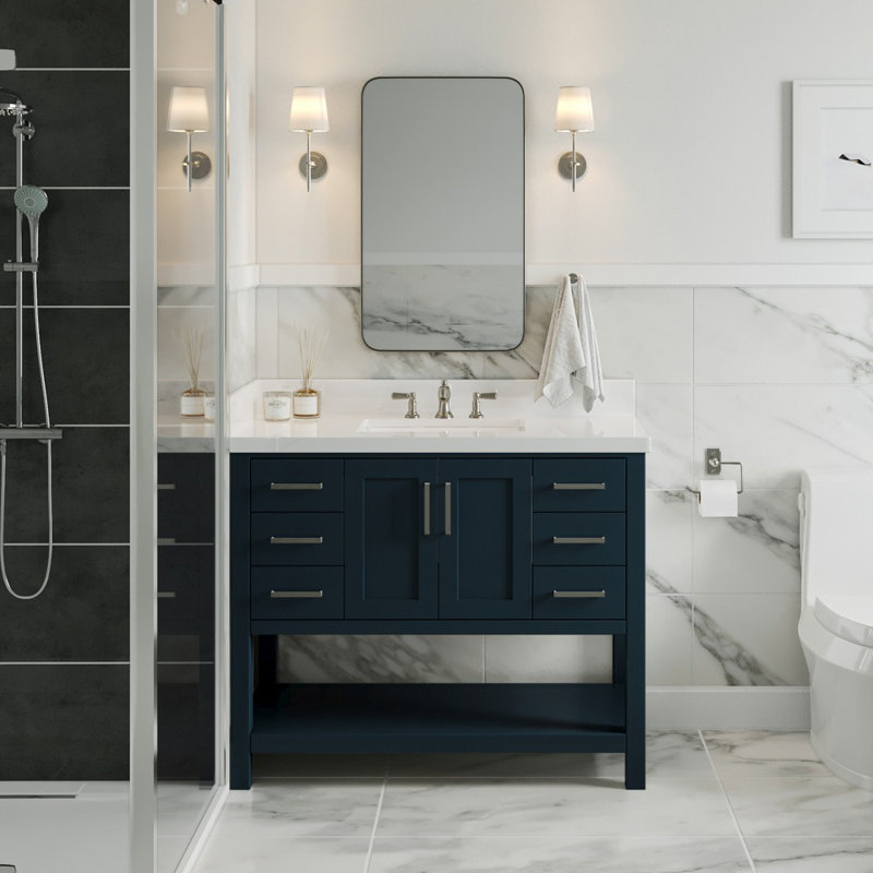 Magnolia Bath Vanity Oval Basin S043SWQ, Midnight Blue, Rectangular