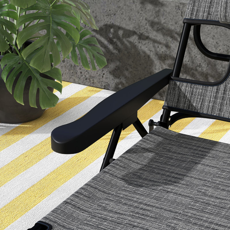 Chaise longue d'extérieur Shinice, Mélange de gris