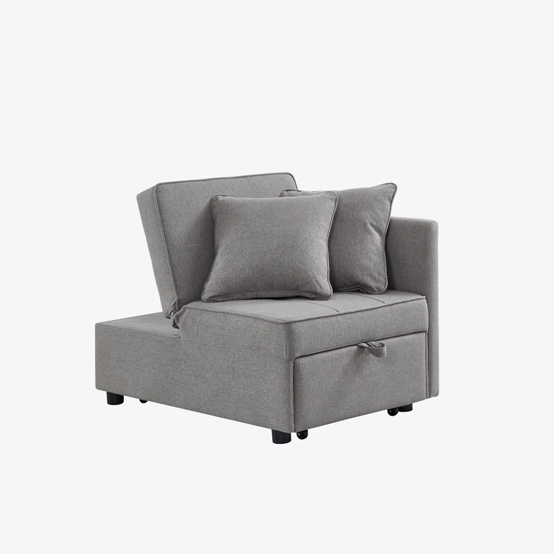 Fauteuil convertible 4 en 1 pour canapé-lit, Polyester gris