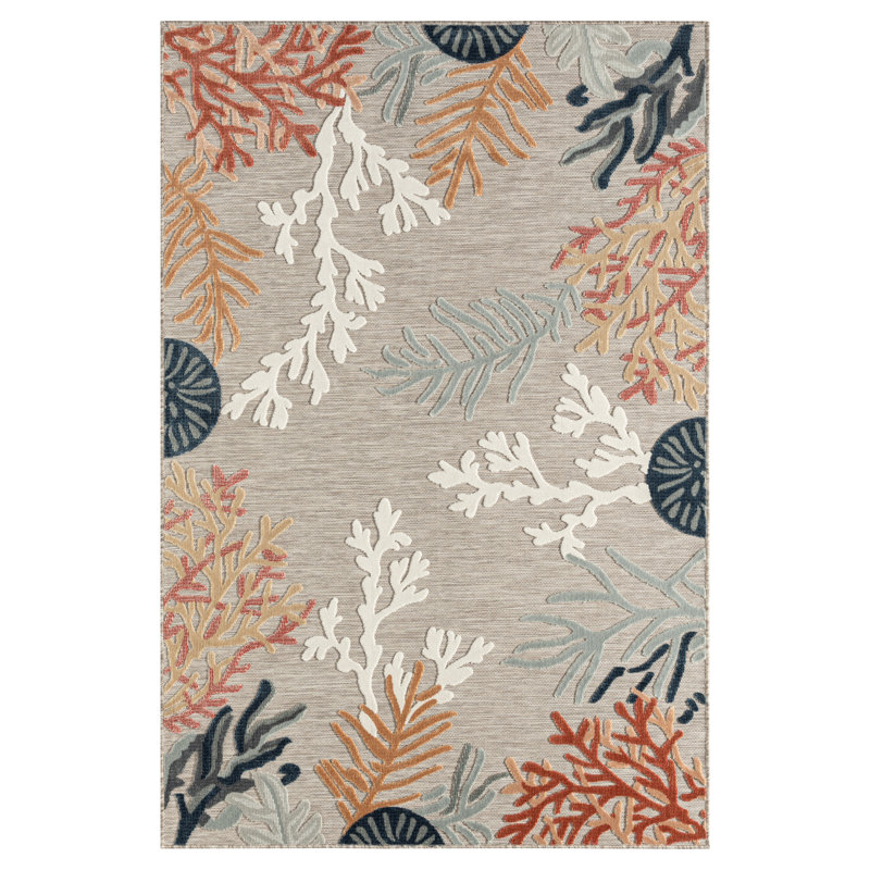 Tapis d'intérieur / extérieur tissé à la machine Jamila, Rectangle 5 pi x 7 pi