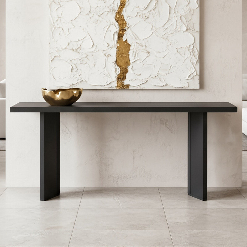 Console avec pieds triangulaires, Noir
