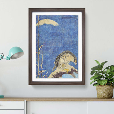 Hawk Perched on a Branch by Isoda Koryusai - Picture Frame Painting Print