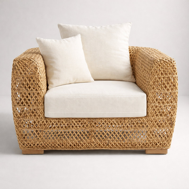 Sumatra 45" Wide Lounge Chair, Beige