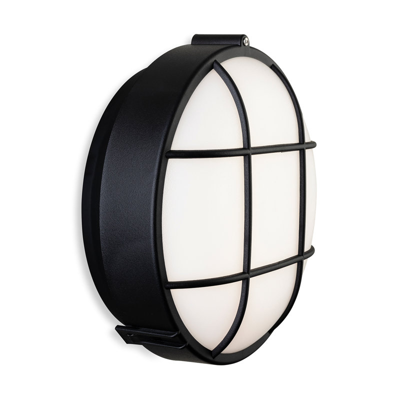 Matte Black 22cm H Integrated LED Outdoor Bulkhead Light
