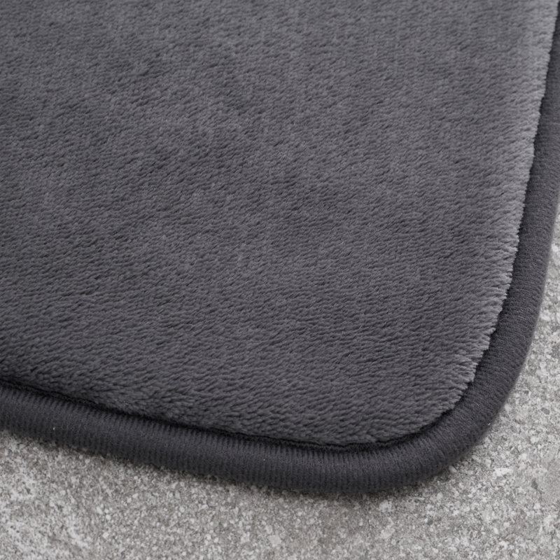 Anti-Bacterial Memory Foam Bath Mat, Charcoal