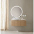 Meuble-lavabo flottant 47 po avec lavabo vasque et miroir rond à DEL de 47 po