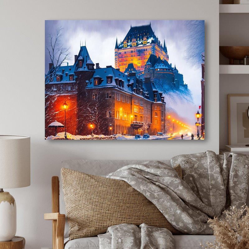 «Chateau Frontenac in Winter II», reproduction sur toile, L 20 po x H 12 po, Toile tendue
