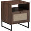 Table de chevet avec rangement, table de bout décorative en rotin, tablette réglable, conception compacte pour les petits espaces