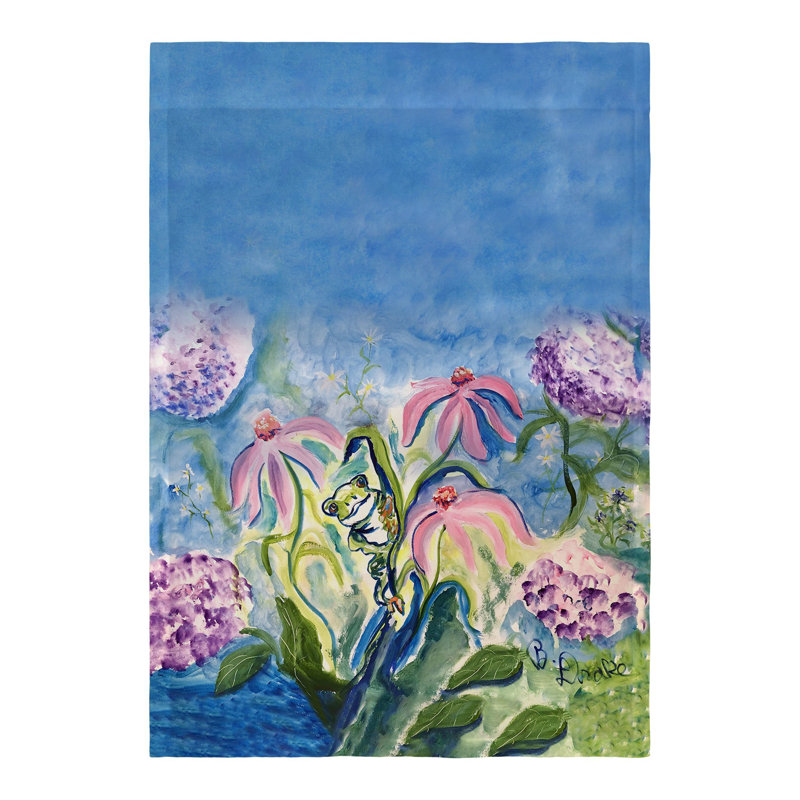 Drapeau de jardin en polyester 18 po x 13 po Watha