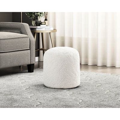 Repose-pieds en fausse fourrure, surface antidérapante, capacité de poids de 300 lb, H 16 po x 17 po, aspect intérieur antidérapant, moderne