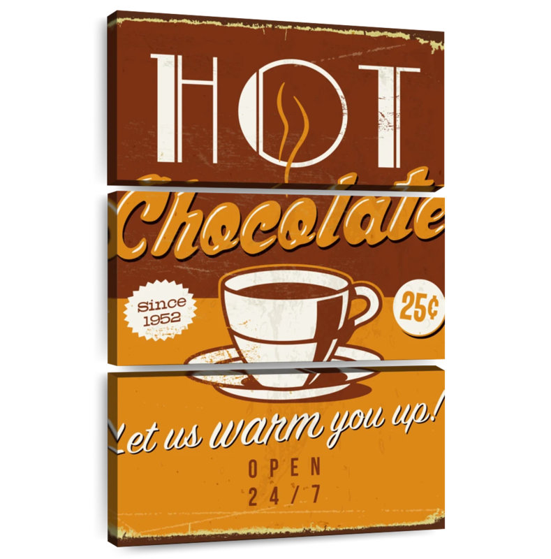 Kema Retro Hot Chocolate Wall Sign, 65" H x 42" W