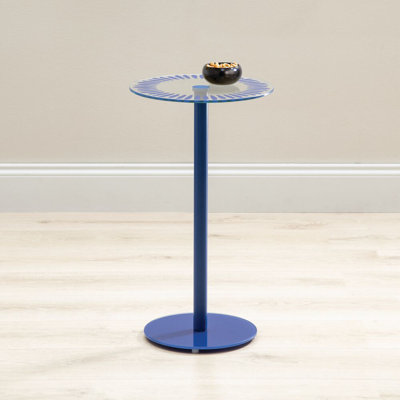 iDesign Round Pedestal Drink Table for Small Spaces