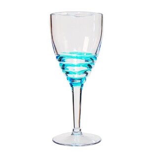 EcoQuality Blue Plastic Wine Glasses with Clear Stem - 9 oz Wine Glass,  Disposable Shatterproof Wine Goblets, Reusable, Elegant Drink Cup Tumbler,  Weddings, Party, Dinner, Baby Showers (15) 