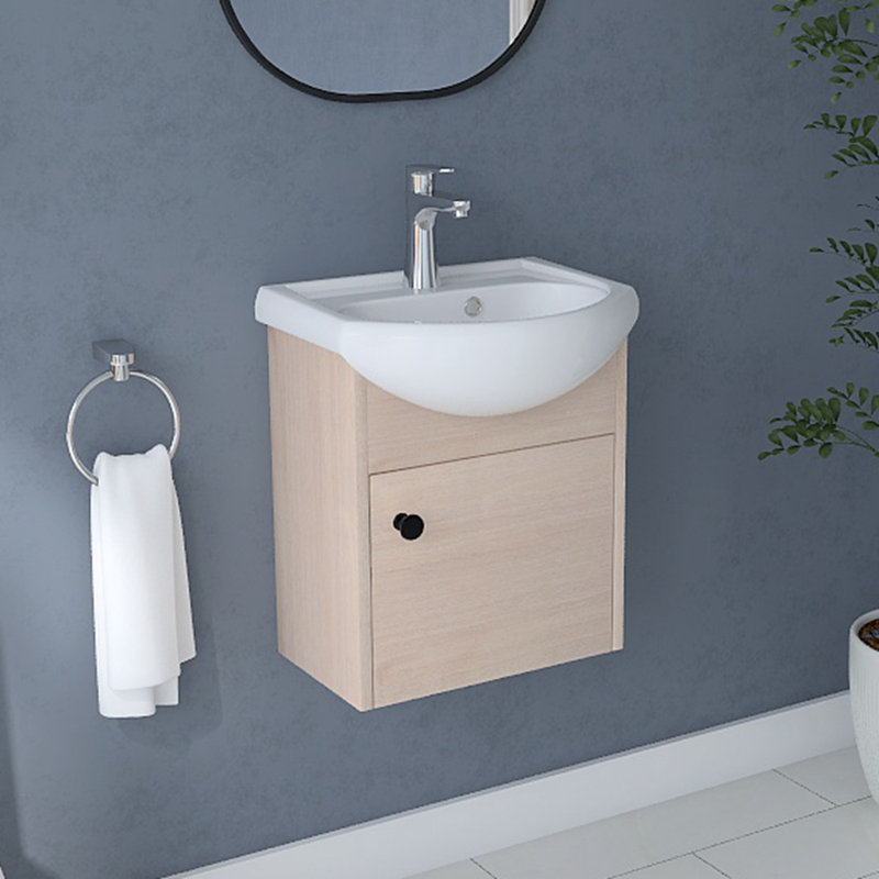 Hogsett 18.15'' Single Bathroom Vanity with Ceramic Top