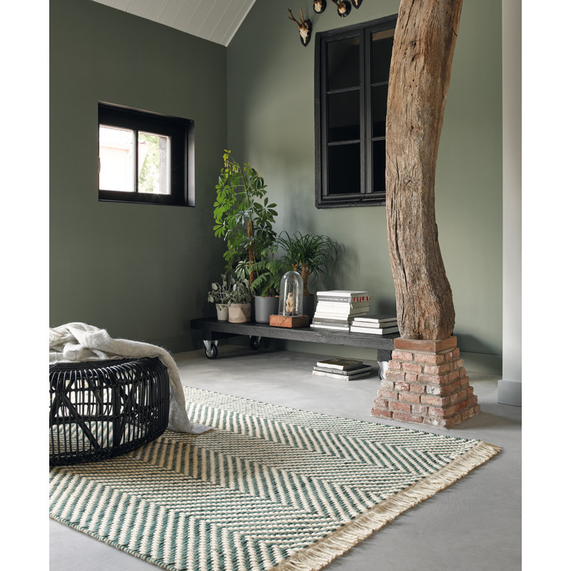Wool Chevron Area Rug, Rectangle 4'7" x 6'7"