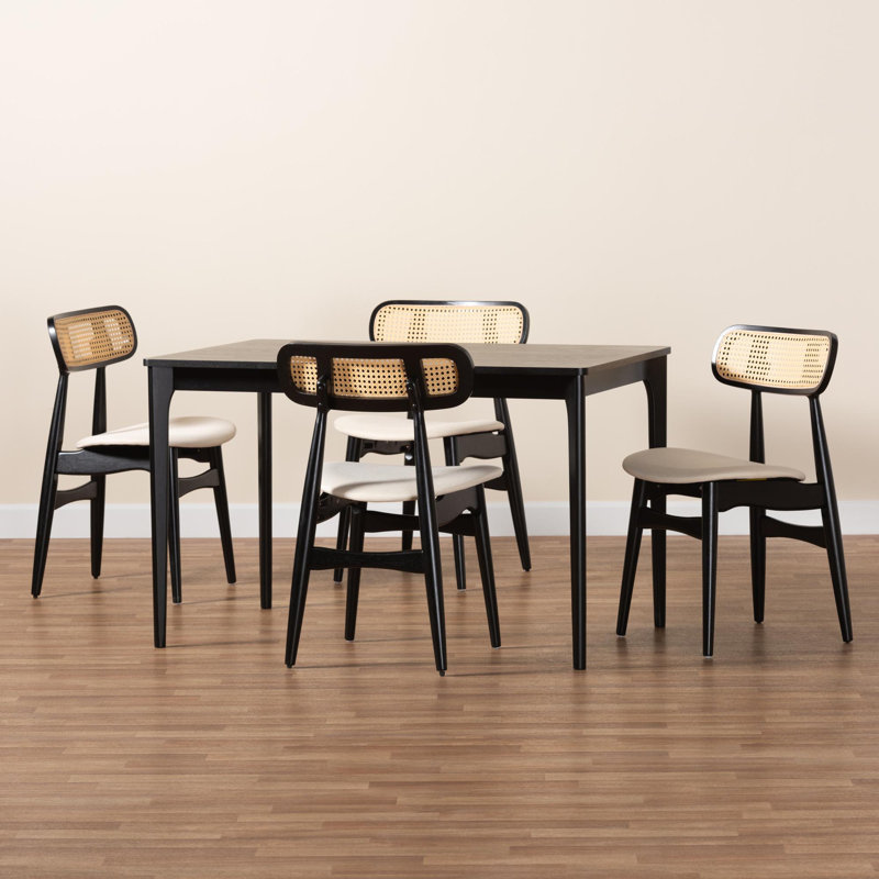 Ensemble repas pour 4 personnes Bianey, Noir, Crème