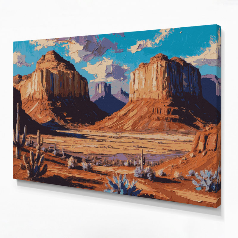 Art mural sur toile rose, Southwestern, H 24 po x l 36 po