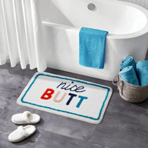 mDesign Large Modern Bath Mat Runner - Non-Skid Bathroom Runner Rug - Teal  Blue