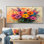 Impression sur toile Pop Poppies Blossoms In Neon Colors III - Poppies