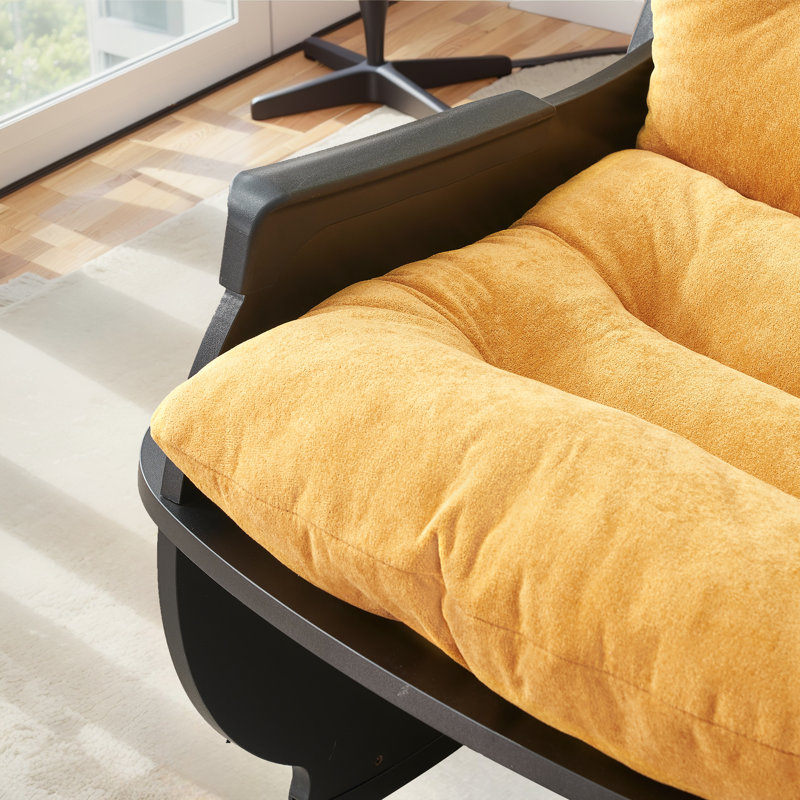 Chaise berçante capitonnée l 30 po, Jaune