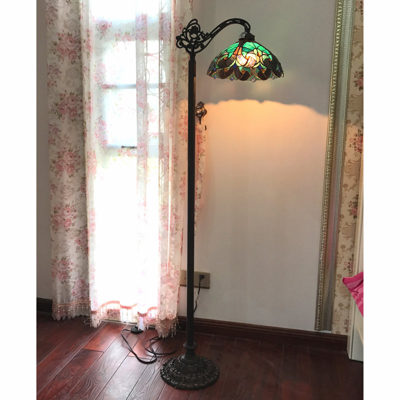 Lampe sur pied arquée 60 po Aldan, Vert