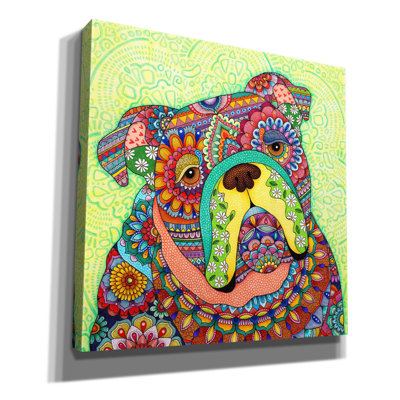 'My Favourite Bulldog' by Hello Angel Canvas Wall Art