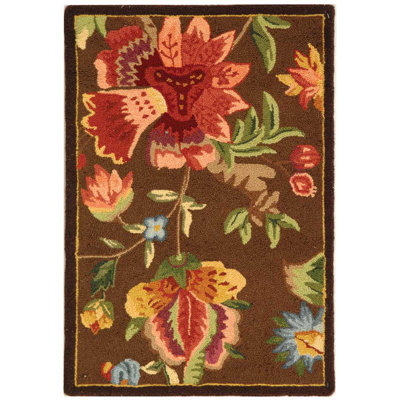 Tapis brun en laine touffeté à la main Hollander