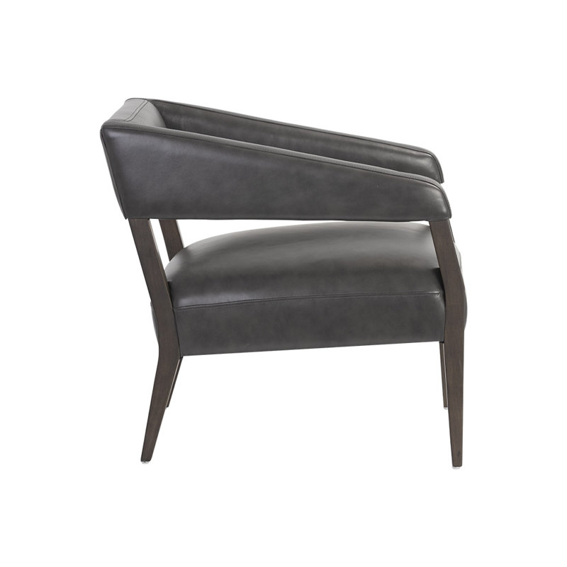 Carlyle Chair, Grey Genuine Leather