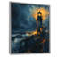 Black Blue Moonlit Winter Lighthouse - Lighthouses Wall Decor-1079978110-1079978107