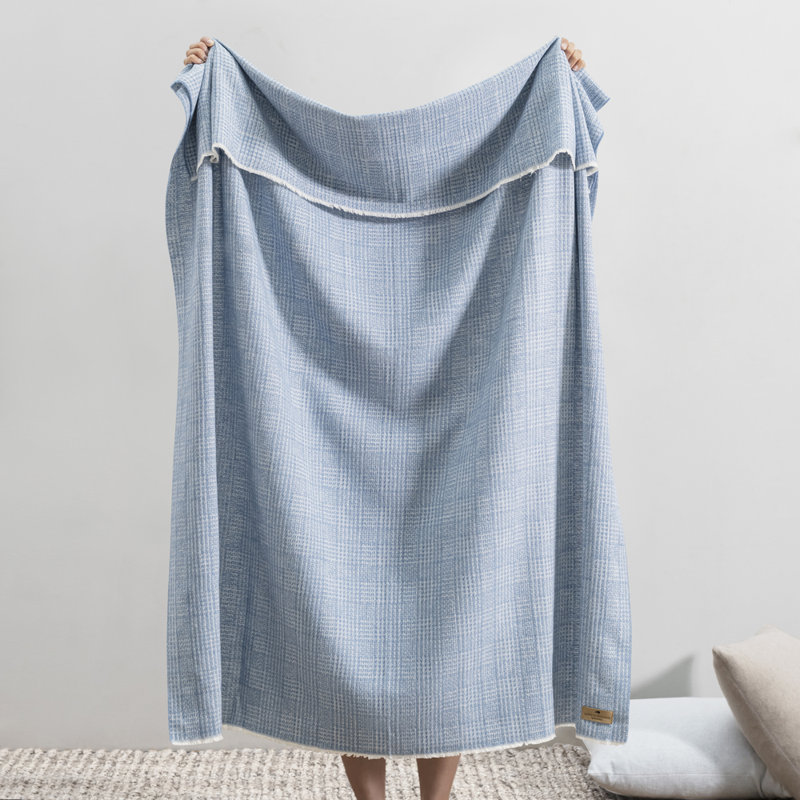 Sutton Plaid Throw,  Chambray Houndstooth