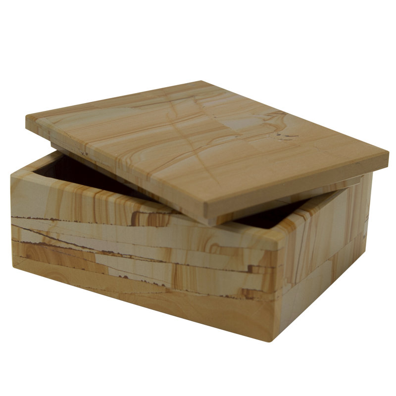 Allynn Marble Memory Box, Teak Stone