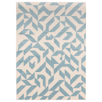 Bragg Multi Shape Blue/Cream Area Rug