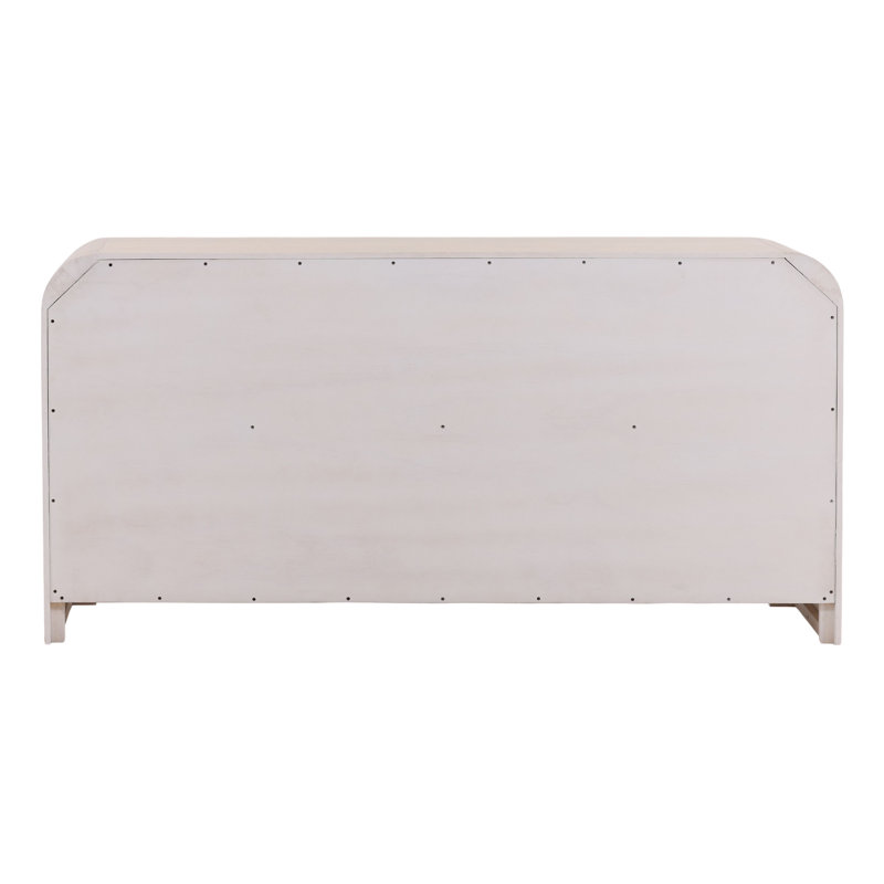 Portland 6-Drawer Rubberwood Dresser, Bleach Natural