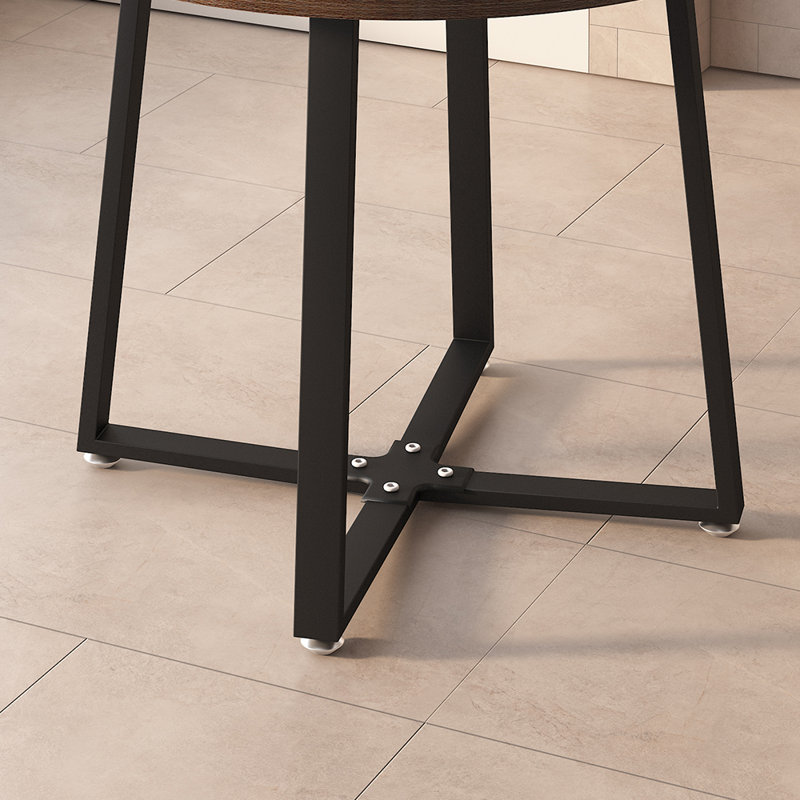 Ensemble repas rond 35,4 po Jazabella, Gris/noyer, Naturel / naturel