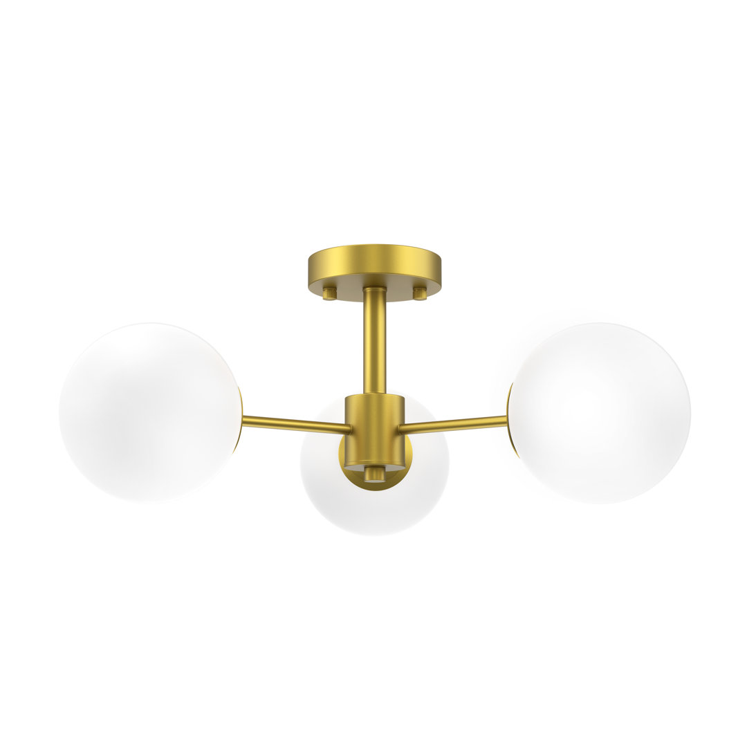 Phylliss 21'' 3- Lights Modern Globe Semi Flush Mount Lighting for Living Room/Bedroom Mercer41 Fixture