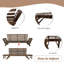 Lit de jour pour terrasse 78,7 po en bois massif brun avec coussins gris-101908353