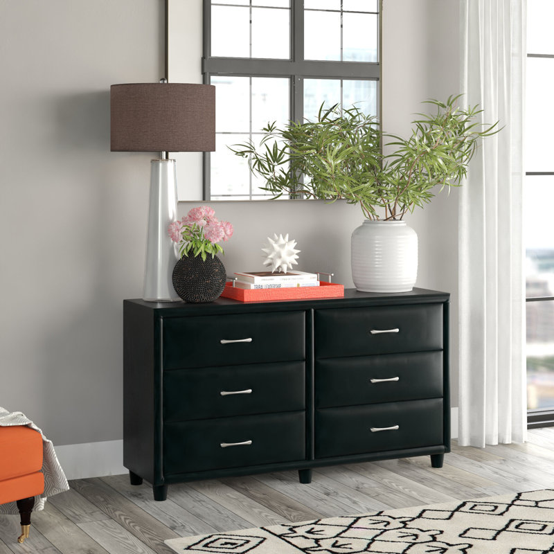 Commode 6 tiroirs Copeland, Noir, noir, noir, noir