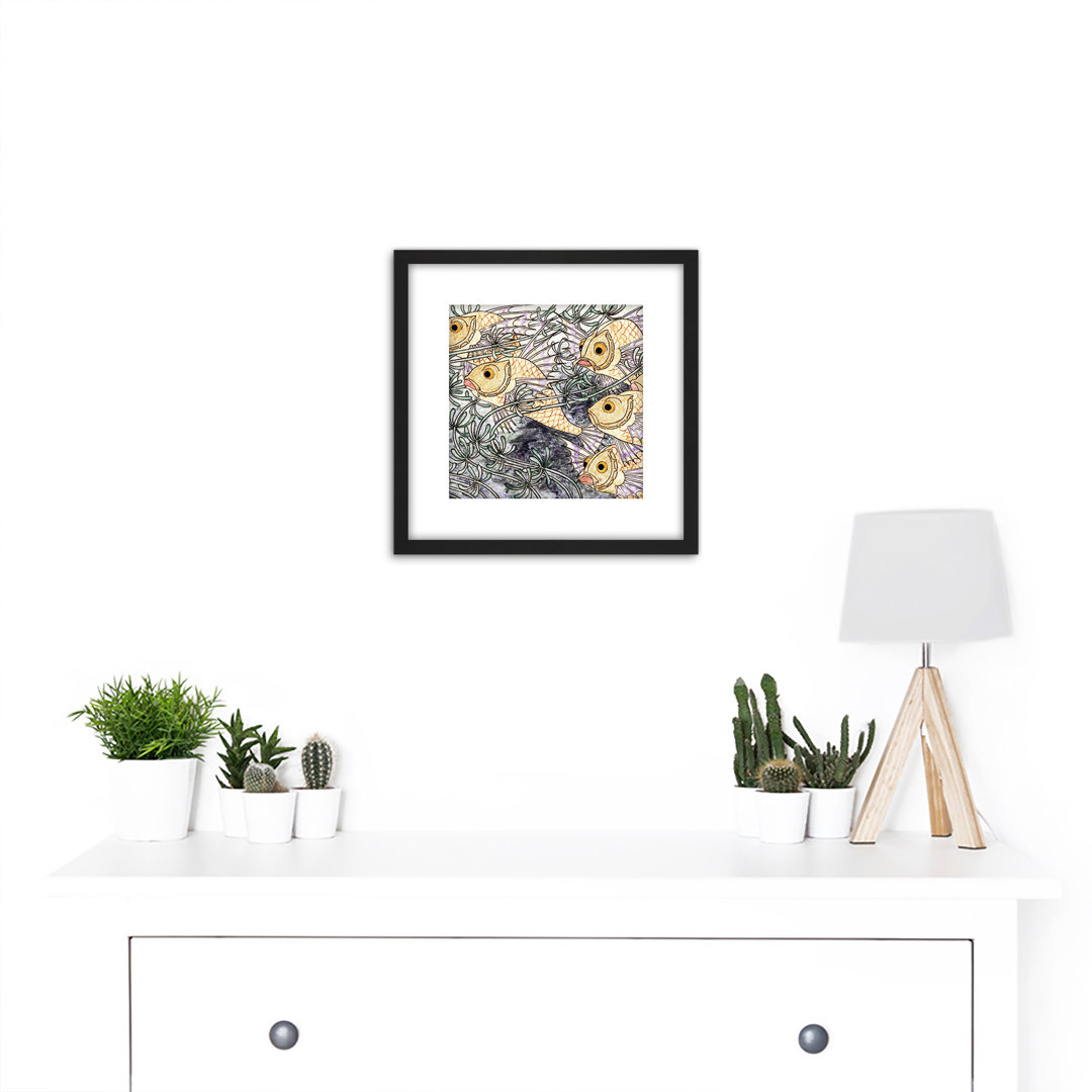 Fish Seaweed Tile Design Pattern Photo by Nienhuis - Single Picture Frame Painting