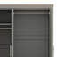 Armoire 3 portes avec 2 tiroirs, 2 tringles et tablettes
