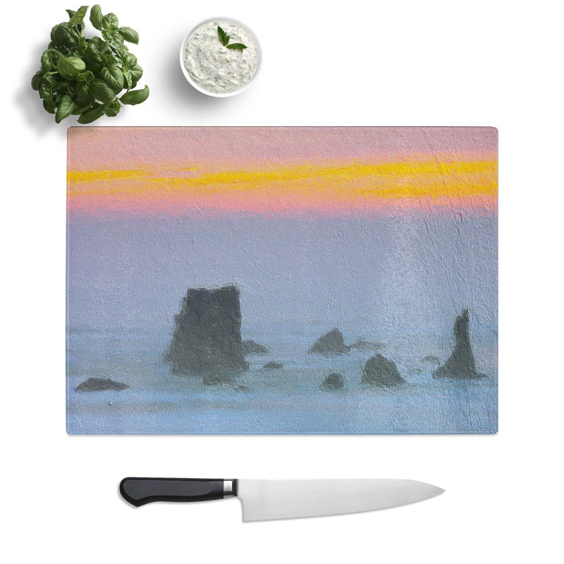 Tempered Glass Beach in Bandon Chopping Board, 39 cm W x 28.5 cm L