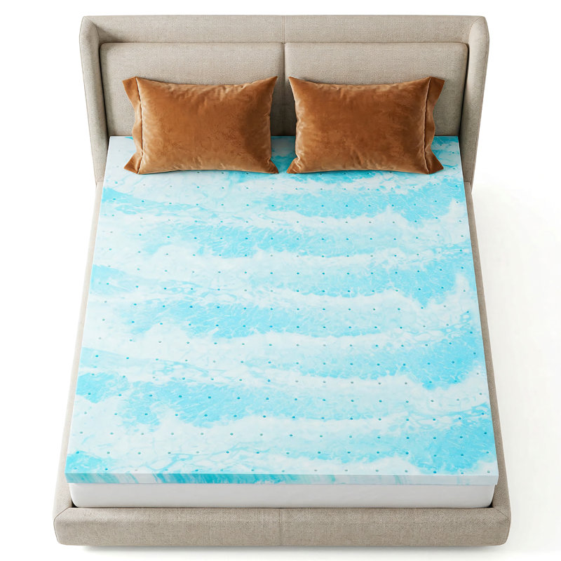  2/3 Inch Cooling Gel Memory Foam Mattress Topper for Back Pain Relief,2 Inches,Twin, 2 Inches