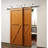 Brushed Nickel Top Mount T-Shape Design Double Track Bypass Two Door Barn Door Hardware Kit (Door Not Included)-45200180